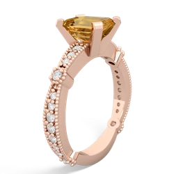 Citrine Sparkling Tiara 8X6 Emerald-Cut 14K Rose Gold ring R26298EM