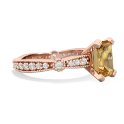Citrine Sparkling Tiara 8X6 Emerald-Cut 14K Rose Gold ring R26298EM