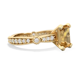 Citrine Sparkling Tiara 8X6 Emerald-Cut 14K Yellow Gold ring R26298EM
