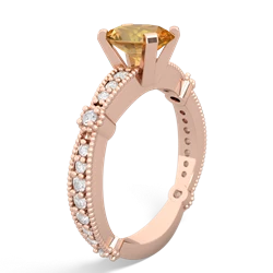 Citrine Sparkling Tiara 8X6 Oval 14K Rose Gold ring R26298VL