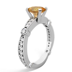 Citrine Sparkling Tiara 8X6 Oval 14K White Gold ring R26298VL