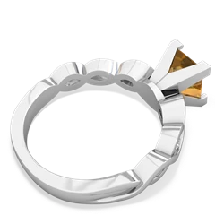 Citrine Infinity 6Mm Princess Engagement 14K White Gold ring R26316SQ