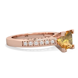 Citrine Art Deco Engagement 6Mm Princess 14K Rose Gold ring R26356SQ