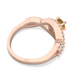 Citrine Diamond Twist 5Mm Round Engagment  14K Rose Gold ring R26405RD