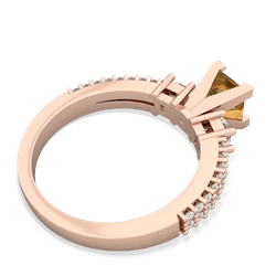 Citrine Classic 5Mm Square Engagement 14K Rose Gold ring R26435SQ