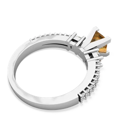 Citrine Classic 5Mm Square Engagement 14K White Gold ring R26435SQ
