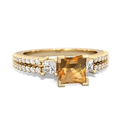 Citrine Classic 5Mm Square Engagement 14K Yellow Gold ring R26435SQ
