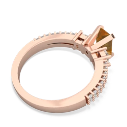 Citrine Classic 7X5mm Emerald-Cut Engagement 14K Rose Gold ring R26437EM