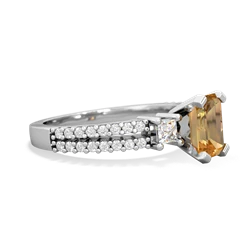 Citrine Classic 7X5mm Emerald-Cut Engagement 14K White Gold ring R26437EM