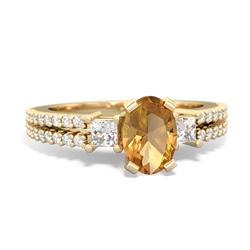 Citrine Classic 7X5mm Oval Engagement 14K Yellow Gold ring R26437VL