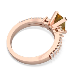 Citrine Classic 8X6mm Emerald-Cut Engagement 14K Rose Gold ring R26438EM