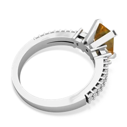 Citrine Classic 8X6mm Emerald-Cut Engagement 14K White Gold ring R26438EM