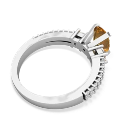 Citrine Classic 8X6mm Oval Engagement 14K White Gold ring R26438VL