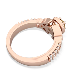 Citrine Celtic Knot Halo 14K Rose Gold ring R26445RH