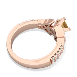 Citrine Celtic Knot 5Mm Square Engagement 14K Rose Gold ring R26445SQ