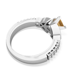 Citrine Celtic Knot 5Mm Square Engagement 14K White Gold ring R26445SQ