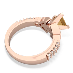 Citrine Celtic Knot 6Mm Princess Engagement 14K Rose Gold ring R26446SQ