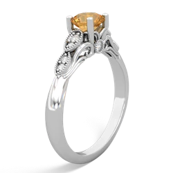 Citrine Antique Elegance 14K White Gold ring R3100