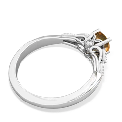 Citrine Antique Elegance 14K White Gold ring R3100