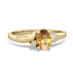 Citrine Elegant Swirl 14K Yellow Gold ring R2173