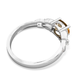 Citrine Links 14K White Gold ring R4032