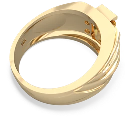 Citrine Men's 9X7mm Emerald-Cut 14K Yellow Gold ring R1835