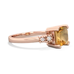 Citrine Art Deco Princess 14K Rose Gold ring R2014