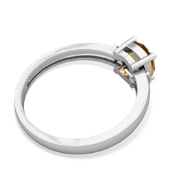 Citrine Simply Elegant Cushion 14K White Gold ring R2489