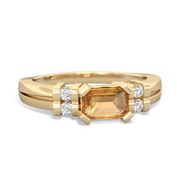 Citrine Art Deco East-West 14K Yellow Gold ring R2590