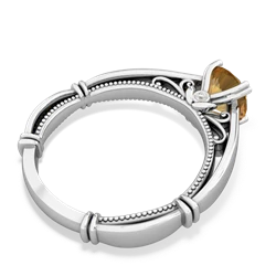 Citrine Renaissance 14K White Gold ring R27806RD