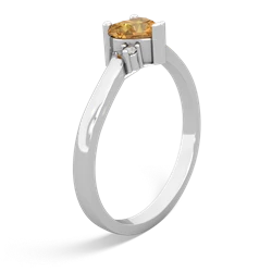 Citrine Delicate Heart 14K White Gold ring R0203