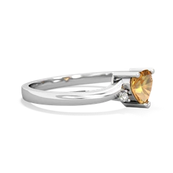 Citrine Delicate Heart 14K White Gold ring R0203
