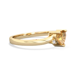 Citrine Delicate Heart 14K Yellow Gold ring R0203