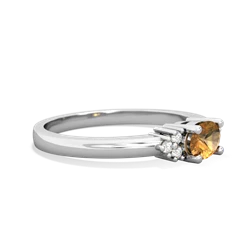 Citrine Simply Elegant East-West 14K White Gold ring R2480