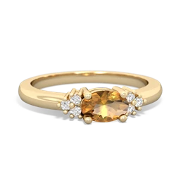 Citrine Simply Elegant East-West 14K Yellow Gold ring R2480