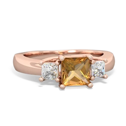 Citrine Three Stone Trellis 14K Rose Gold ring R4015