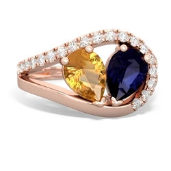 Citrine Nestled Heart Keepsake 14K Rose Gold ring R5650