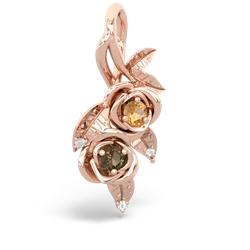 Citrine Rose Vine 14K Rose Gold pendant P5680