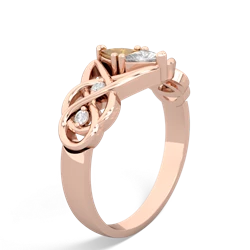Citrine Keepsake Celtic Knot 14K Rose Gold ring R5300