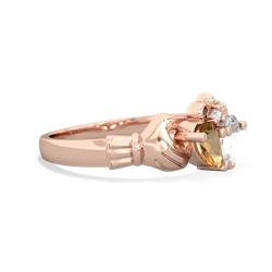 Citrine 'Our Heart' Claddagh 14K Rose Gold ring R2388