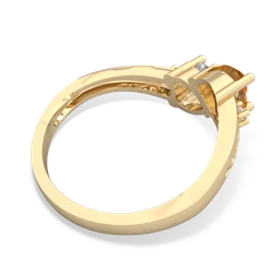 Citrine Snuggling Hearts 14K Yellow Gold ring R2178
