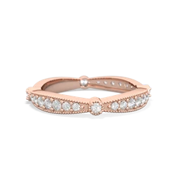 Diamond Sparkling Tiara Wedding Band 14K Rose Gold ring W2629