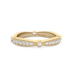Diamond Sparkling Tiara Wedding Band 14K Yellow Gold ring W2629