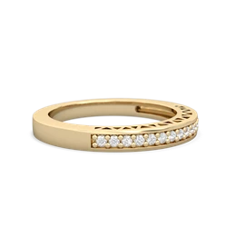 Diamond Art Deco Wedding Band 14K Yellow Gold ring W2635