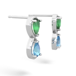 Emerald Infinity 14K White Gold earrings E5050