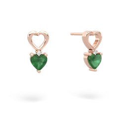 Emerald Four Hearts 14K Rose Gold earrings E2558