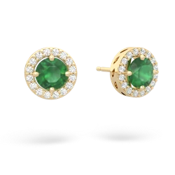 Emerald Halo 14K Yellow Gold earrings E5320