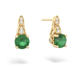 Emerald Antique Elegance 14K Yellow Gold earrings E3100