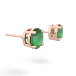 Emerald 6Mm Round Stud 14K Rose Gold earrings E1786