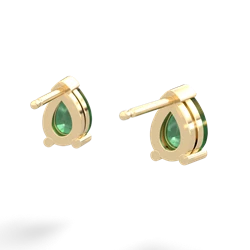 Emerald Teardrop Stud 14K Yellow Gold earrings E1793